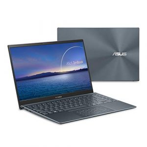 ASUS ZenBook 14 Ultra-Slim Laptop 14” Full HD NanoEdge Display, Intel Core i5-1135G7, 8GB RAM, 512GB PCIe SSD, NumberPad, Thunderbolt 4, Windows 10 Home, AI noise-cancellation, Pine Grey, UX425EA-EH51