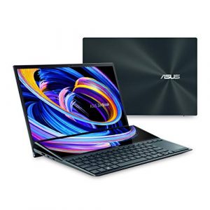 ASUS ZenBook Duo 14 UX482 14” FHD NanoEdge Touch Display, Intel Core i7-1165G7 CPU, NVIDIA GeForce MX450, 32GB RAM, 1TB SSD, Innovative ScreenPad Plus, Windows 10 Pro, Celestial Blue, UX482EG-XS77T