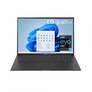 LG Gram 17Z95P Laptop 17" Ultra-Lightweight, IPS, (2560 x 1600), Intel Evo 11th gen CORE i7 , 16GB RAM, 1TB SSD, Windows 11 Home, 80Wh Battery, Alexa Built-in, 2X USB-C, HDMI, USB-A – Black