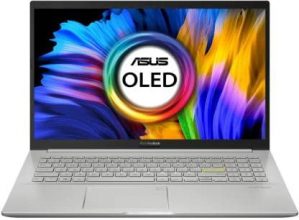 ASUS VivoBook K15 OLED (2021) Ryzen 5 Hexa Core 5500U - (8 GB/1 TB HDD/256 GB SSD/Windows 10 Home) KM513UA-L503TS Thin and Light Laptop (15.6 inch, Transparent Silver, 1.80 kg, with MS Office)