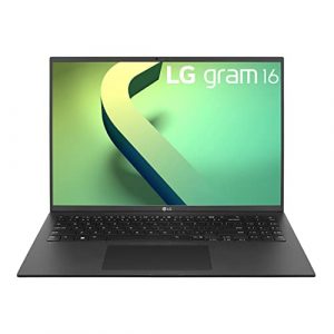 LG gram (2022) 16Z90Q Ultra Lightweight Laptop, 16" (1920 x 1200) IPS Display, Intel Evo 12th Gen i7 1260P Processor, 16GB LPDDR5, 256GB NVMe SSD, FHD Webcam, WiFi 6E, Thunderbolt 4, Windows 11, Black