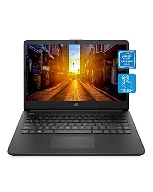 HP 14 Laptop, Intel Celeron N4020, 4 GB RAM, 64 GB Storage, 14-inch HD Touchscreen, Windows 10 Home, Thin & Portable, 4K Graphics, One Year of Microsoft 365 (14-dq0060nr, 2021, Jet Black)