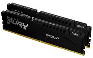 Kingston Fury Beast 32GB (2x16GB) 6000MHz DDR5 CL40 DIMM (Kit of 2) Desktop Memory KF560C40BBK2,Black