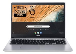 2022 Acer Chromebook 315 15.6" Full HD 1080p IPS Touchscreen Laptop PC, Intel Celeron N4020 Dual-Core Processor, 4GB DDR4 RAM, 64GB eMMC, Webcam, WiFi, 12 Hrs Battery Life, Chrome OS, Silver