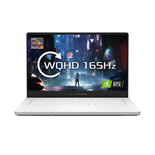 ASUS ROG Zephyrus G15 GA503RS 15.6" WQHD 165Hz Gaming Laptop (AMD Ryzen R7-6800H, Nvidia GeForce RTX 3080, 16GB RAM, 1TB SSD, Per Key RGB, Windows 11), Moonlight White