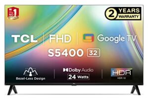 TCL 80.04 cm (32 inches) Bezel-Less S Series Full HD Smart LED Google TV 32S5400 (Black)